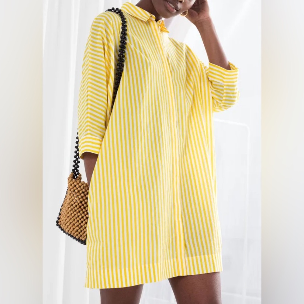 Yellow Striped Cotton Dress